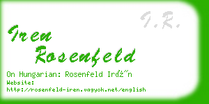 iren rosenfeld business card